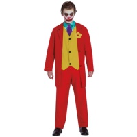 Disfarce de palhaço joker vermelho para homem