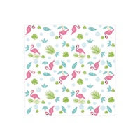 Guardanapos de flamingo havaiano 16,5 x 16,5 cm - 20 unidades
