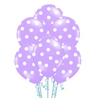 Balões de látex com pintas brancas 30 cm - PartyDeco - 6 unidades