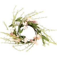 Grinalda decorativa para vela cor-de-rosa 20 cm