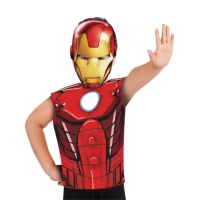 Disfarce de Iron Man com camisola e máscara para menino