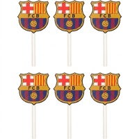 Toppers com escudo do FC Barcelona - 6 unidades