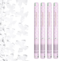Canhão de confettis borboletas brancas 40 cm - 12 unidades
