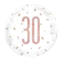 Balão de aniversário rosa dourado com número 45 cm - Unique