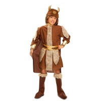 Disfarce de Viking com capa, capacete e cobre-botas para menino