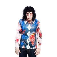 Disfarce Camisola de zombie com estampado para adulto