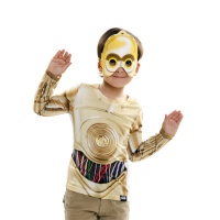 Disfarce Camisola de C3PO hiper-realista infantil