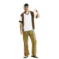Fato de Hippie com estampado de flores para homem