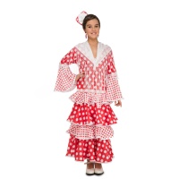 Fato de Sevilhana vermelho para rapariga