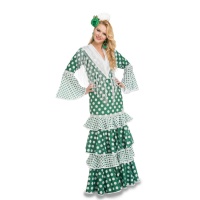Fato de sevillana espanhola em verde