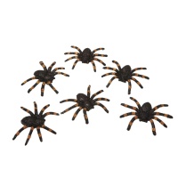 Aranhas decorativas em blister - 7,5 cm - 6 unidades