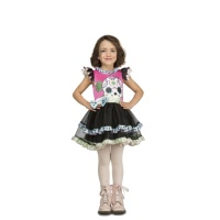 Fato de Catrina com caveira para menina