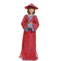 Fantasia de chinesa vermelha para menina