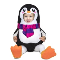 Fato de pinguim com cachecol para bebé