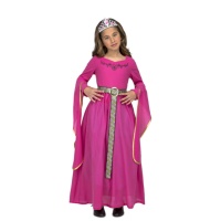 Fato de princesa rosa medieval para meninas