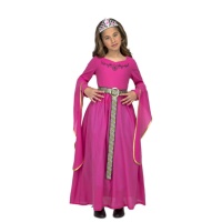 Fato de princesa rosa medieval para rapariga