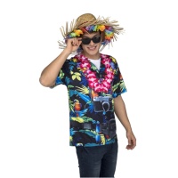 T-shirt de fato havaiano para homem