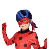 Peruca e mascarilha de Ladybug infantil