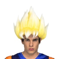 Peruca em caixa Son Goku Saiyan para adultos