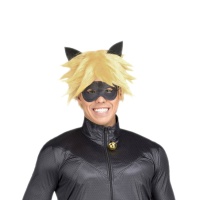 Peruca e máscara Cat Noir para homem