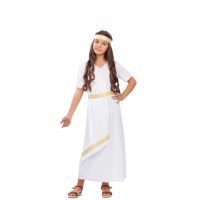 Fato de romana branco e dourado para menina