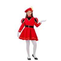 Fato de Pajem Real Vermelho para rapariga