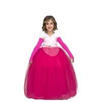Fato de princesa cor-de-rosa com lata para menina