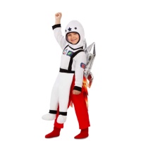 Fato de astronauta com foguetão infantil