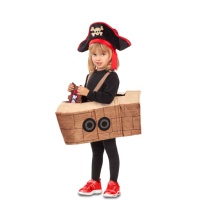 Fantasias para crianças capitão pirata com navio pirata