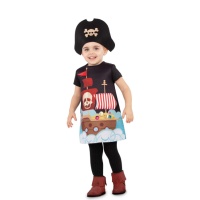 Fato de capitão pirata para bebé menina