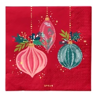Guardanapos de 16,5 cm com decoração natalina - 30 unidades