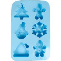 Molde de silicone com motivos natalinos de 16 x 25 cm - 6 cavidades