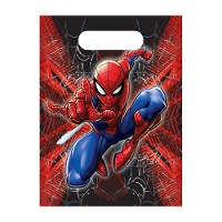 Bolsas plásticas do Spiderman com estampa de teia - 6 unidades