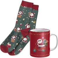 Conjunto de presente com caneca e meias do Pai Natal