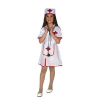 Fato de enfermeira com touca e avental para menina