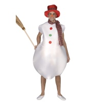 Disfarce de boneco de neve com cachecol para adulto