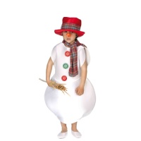Disfarce de boneco de neve com cachecol infantil