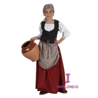 Fato de serventa medieval para menina