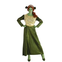 Fato de princesa verde medieval para mulher