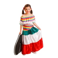 Fato de mariachi branco para rapariga