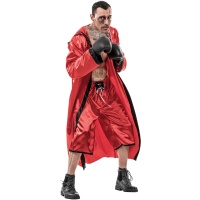Fato de pugilista vermelho para homem