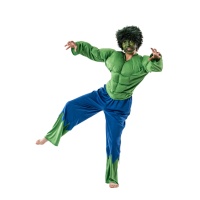 Fato de super-herói verde para rapaz