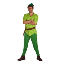 Fato de menino perdido verde para adultos