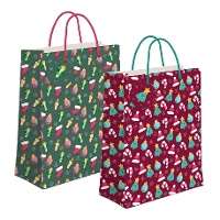 Saco de presente de 23 x 18 x 10 cm de Natal com figuras - 1 unidade