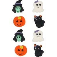 Figuras de açúcar de Halloween de bruxa e gato - Wilton - 8 unidades