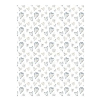 Papel de cartão com corações azuis 32 x 43,5 cm - Artis decor - 5 unid.