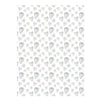 Papel cartão com corações azuis 32 x 43,5 cm - Artis decor - 5 unidades