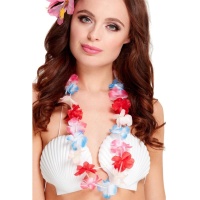 Colar de flores havaianas multicoloridas