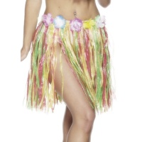 Saia havaiana multicolorida com flores