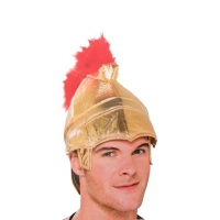 Capacete de soldado romano com pluma vermelha - 58 cm